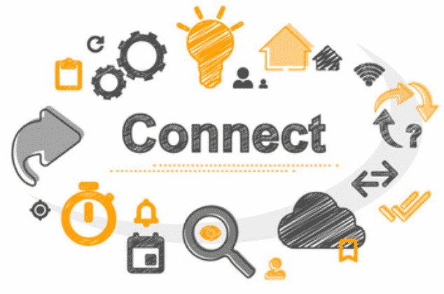 Illustration with the word "connect" in the center