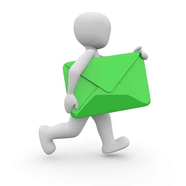 Illustration of a person carrying an envelope