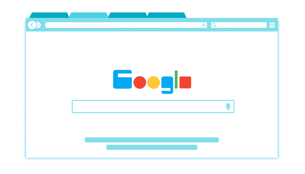 Illustration eines Google Browsers